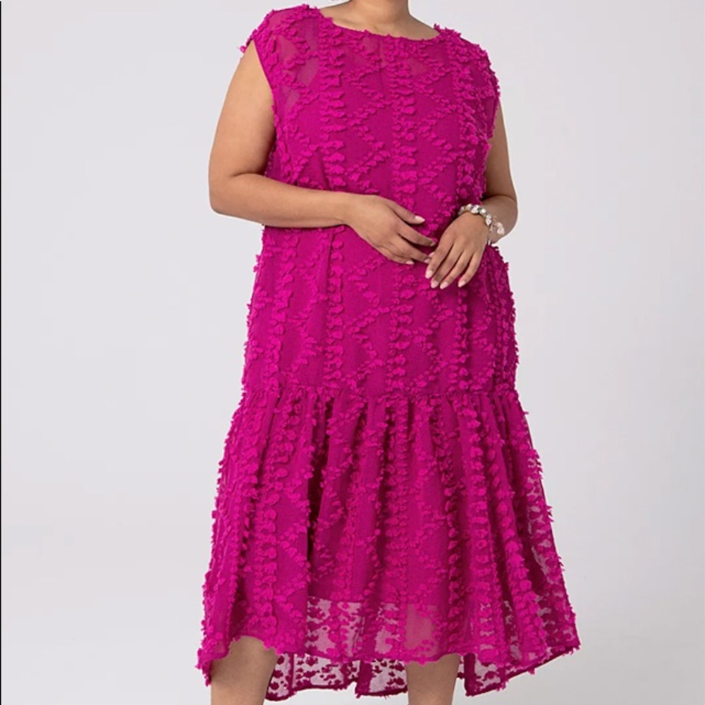 ANTHROPOLOGIE BLYTHE TEXTURED MIDI DRESS